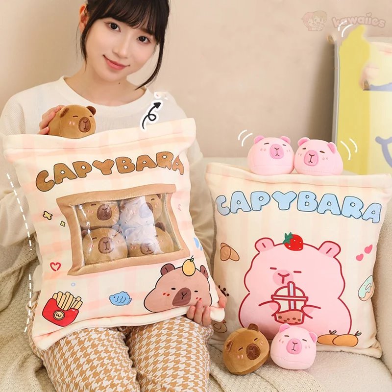 Pink Brown Capybara Candy Bag Plushies — image 2