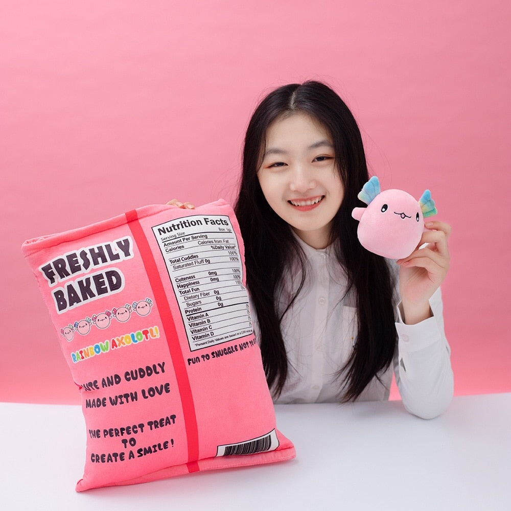Rainbow Pink Blue Axolotl Candy Bag Plushies — image 7