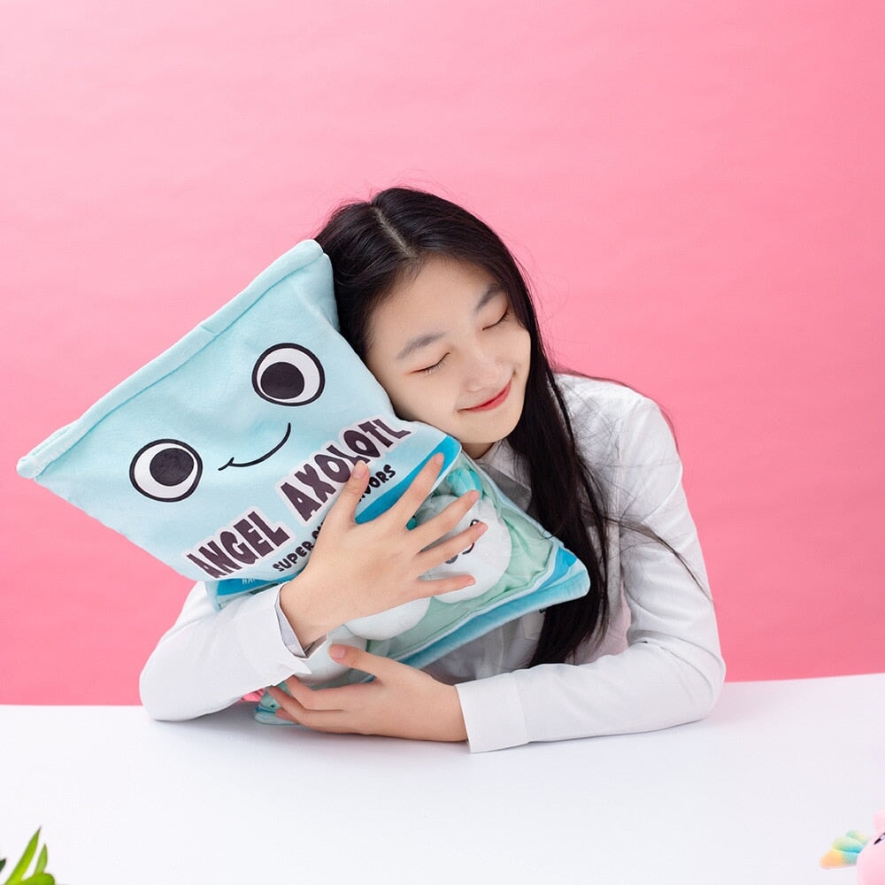 Rainbow Pink Blue Axolotl Candy Bag Plushies — image 6
