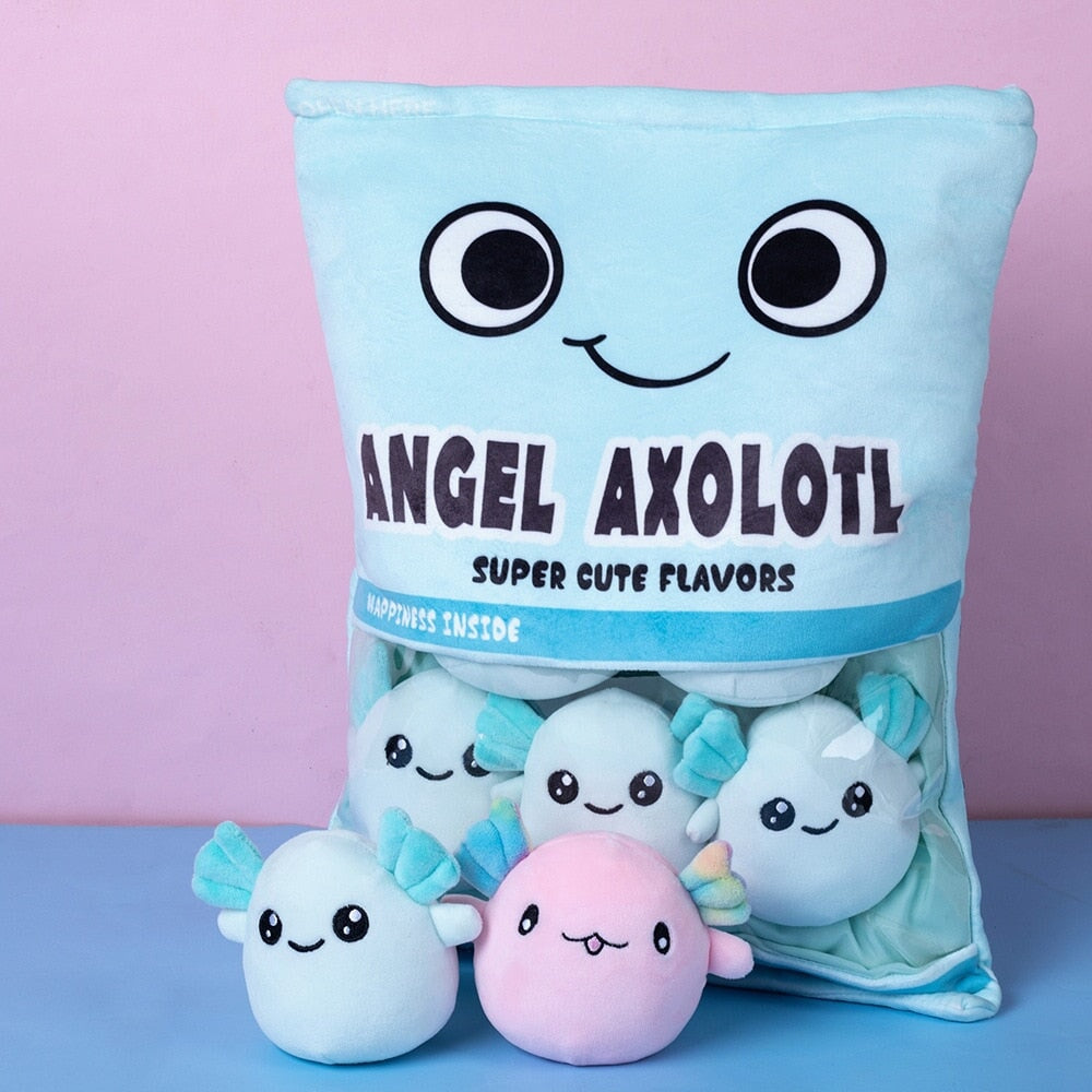 Rainbow Pink Blue Axolotl Candy Bag Plushies — image 3