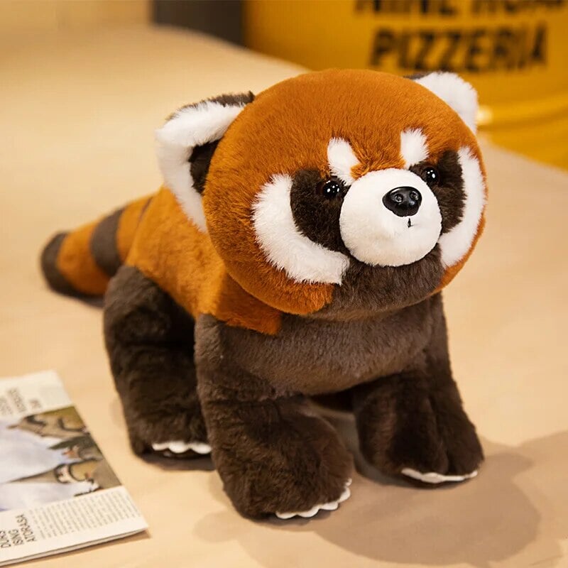 Standing Life-like Fluffy Red Panda Plush — image 1