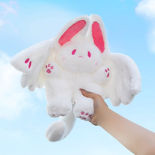 White Kawaii Fluffy Bat Plushie — image 1