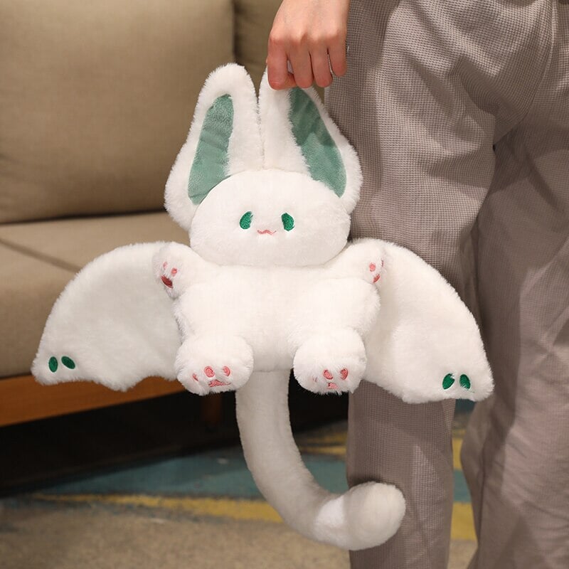 White Kawaii Fluffy Bat Plushie — image 9