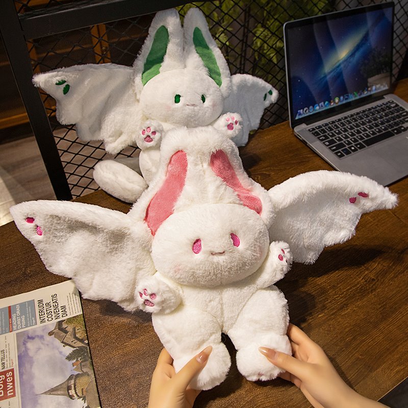 White Kawaii Fluffy Bat Plushie — image 15