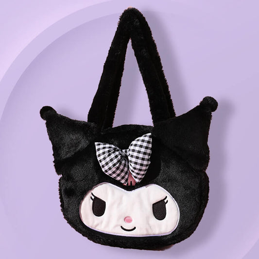 Kuromi/My Melody/Cinnamoroll Die-cut Face Fluffy Bag — image 1