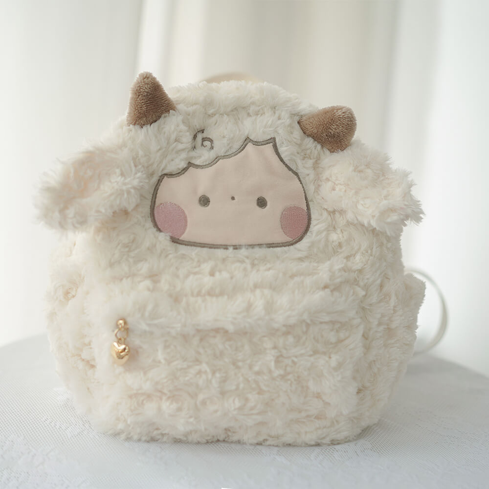 Cute Little Lamb Fluffy Backpack JK Plush Bag — image 2