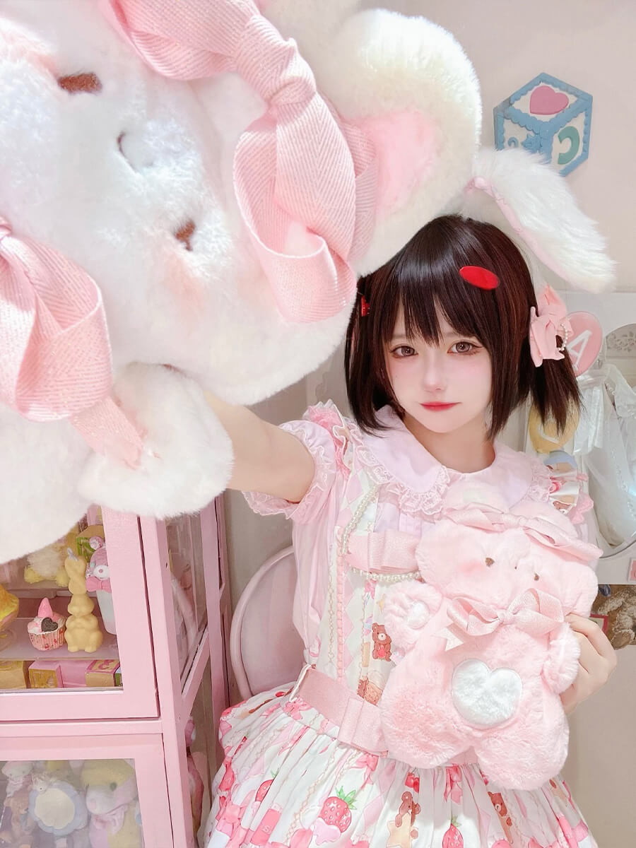 Fluffy Rabbit Crossbody Bag with Pearl Chain — image 6