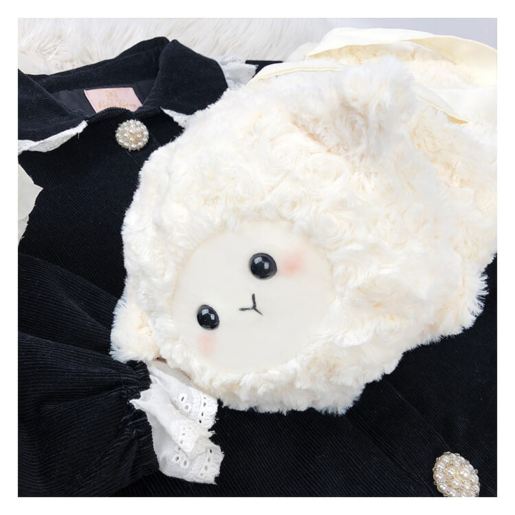 Chubby Sheep Plush Bag with Ribbon — image 4
