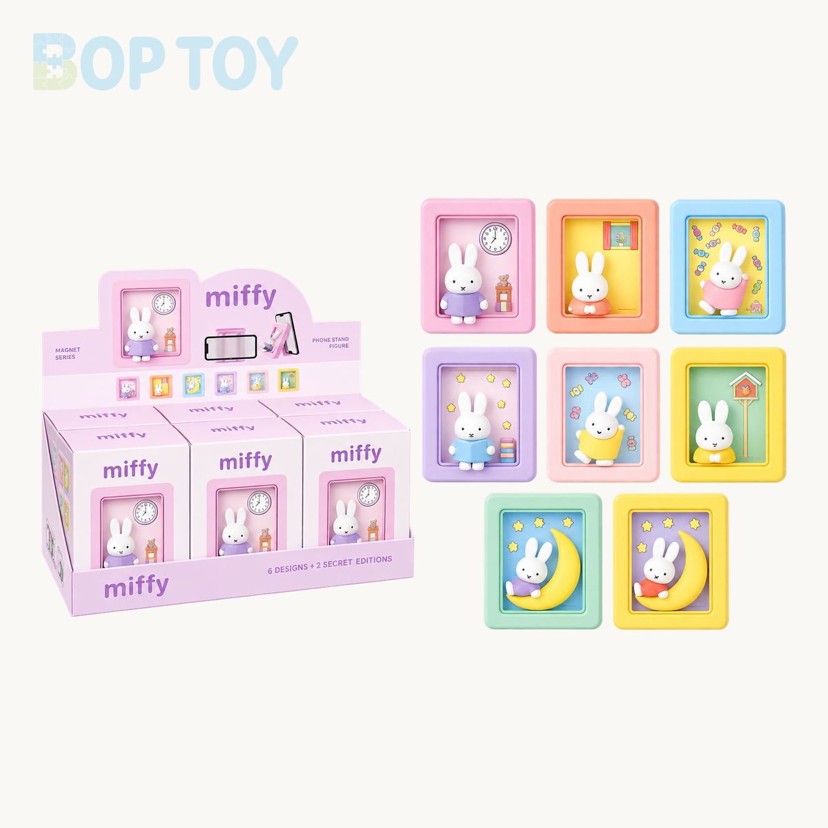 Miffy Photo Frame Stand Magnet Series 2 Blind Box — retail packaging and possible styles; actual contents depend on the selected option