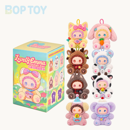 LOVELY EMMA Pocket Zoo Plush Blindbox — retail packaging and possible styles; actual contents depend on the selected option