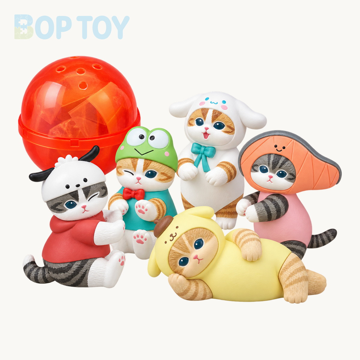 Mofusand X Sanrio Characters Nyan Gachapon Blindbox Capsule Mini Figurines — retail packaging and possible styles; actual contents depend on the selected option