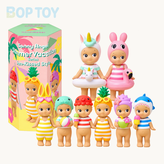 Sonny Angel Summer Vacation Series Sun-Kissed Style Figure Blind Box — retail packaging and possible styles; actual contents depend on the selected option