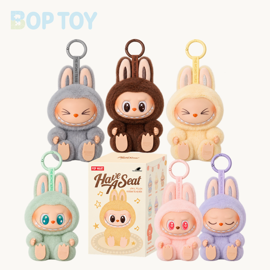 POP MART Labubu Have a Seat Vinyl Plush Blindbox — retail packaging and possible styles; actual contents depend on the selected option