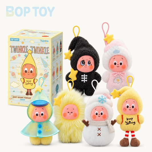 POP MART Twinkle Twinkle Sweet Dreams Forecast Series-Plush Pendant Blind Box — retail packaging and possible styles; actual contents depend on the selected option