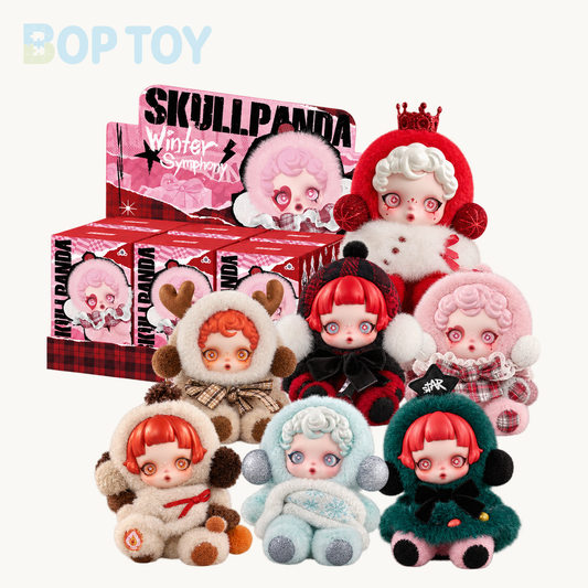 POP MART SKULLPANDA Winter Symphony Series Plush Blindbox — retail packaging and possible styles; actual contents depend on the selected option