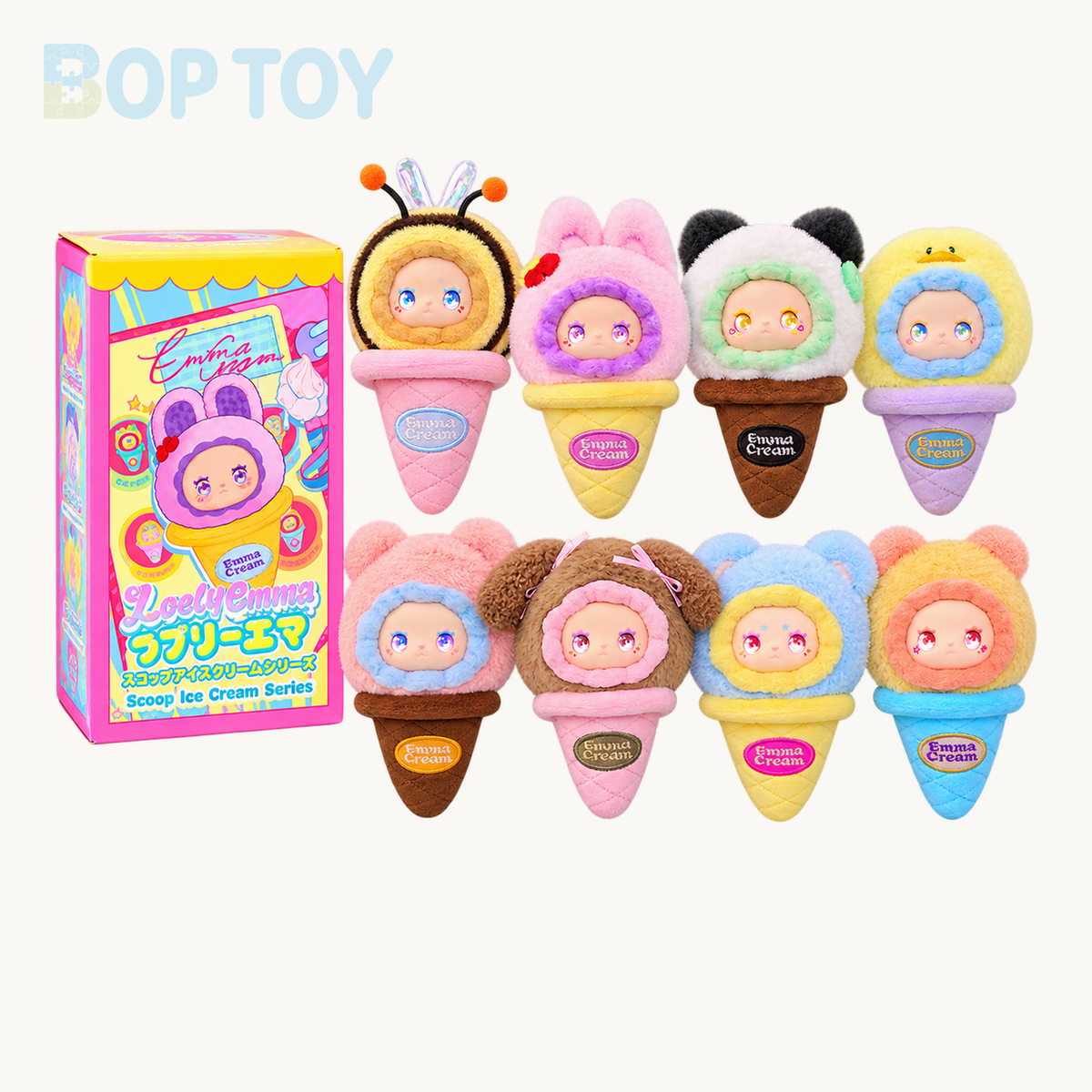 LOVELY EMMA Scoop Ice Cream Series Blindbox — retail packaging and possible styles; actual contents depend on the selected option