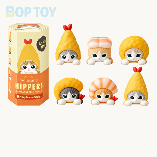 Sonny Angel × Mofusand Shrimp Meow Series Hippers Blindbox — retail packaging and possible styles; actual contents depend on the selected option