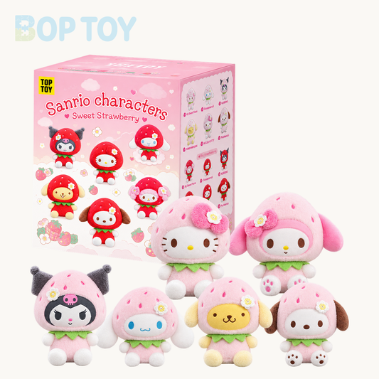 Sanrio Sweet Strawberry Series Plush Pendant Blind Box — retail packaging and possible styles; actual contents depend on the selected option