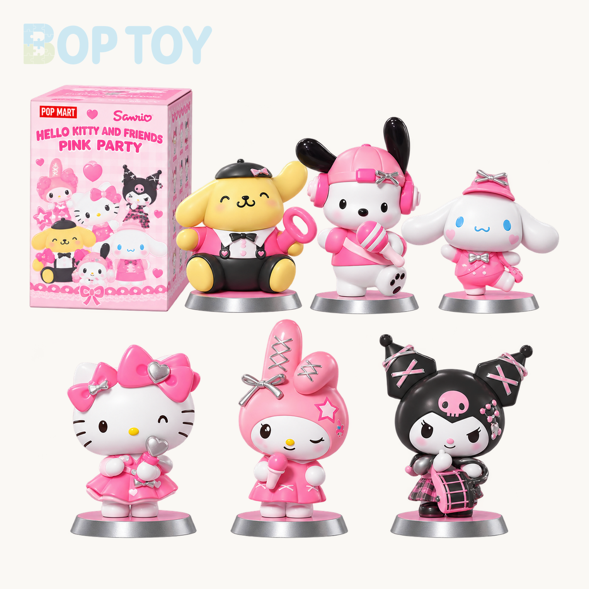 POP MART Sanrio Hello Kitty and Friends Pink Party Figure Collection Blindbox — retail packaging and possible styles; actual contents depend on the selected option