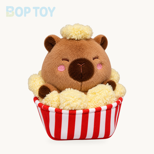 Puffed Rice Capybara Plush Toy | Cute Snack-Themed Stuffed Animal product selection on a cream background