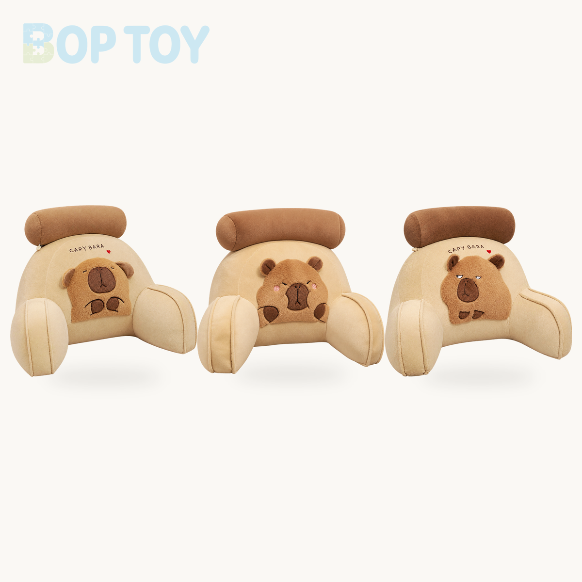 Huge Capybara Cushion Plush Backrest Seat product selection on a cream background
