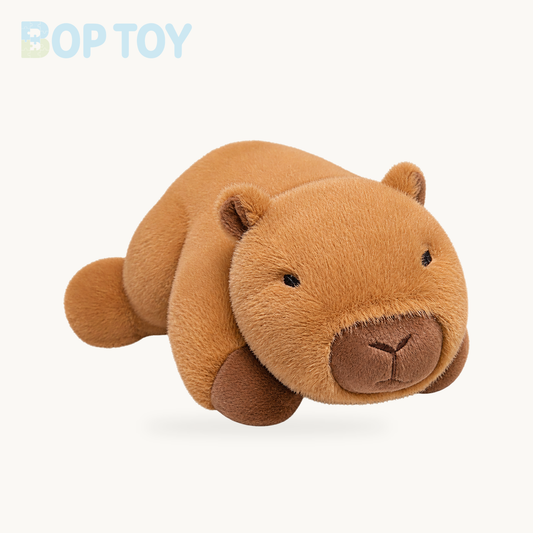 Fluffy Laying Animal Family Plushies product selection on a cream background