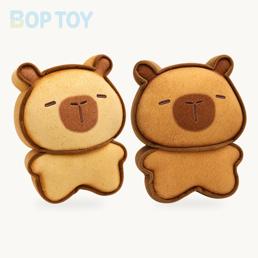 Capybara Bread Cookie Toasted Plushies product selection on a cream background