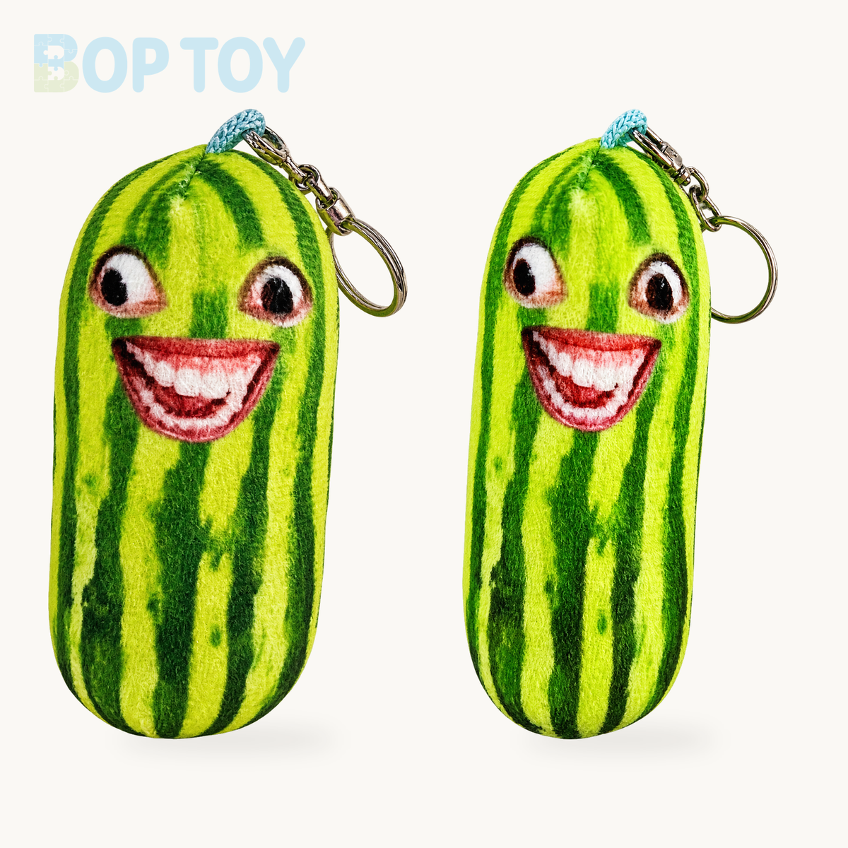 Watermelon Plush Keychain & Bag Charm, 5-8" | 12-20 cm product selection on a cream background