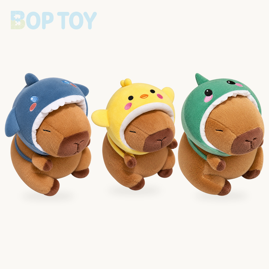 Capybara Animal Cosplay Hat Plushies product selection on a cream background