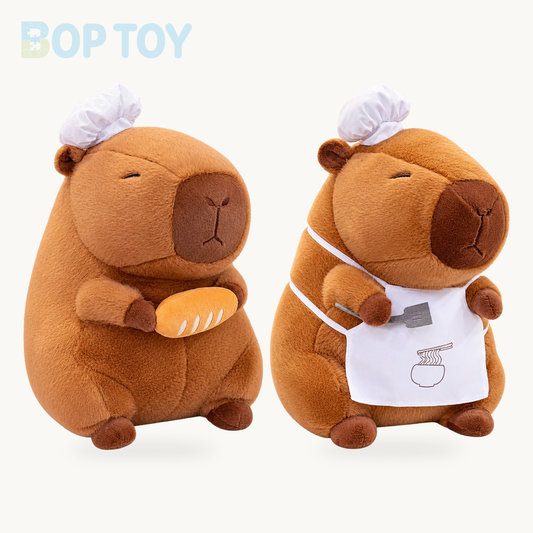 Baker and Chef Capybara Plush Collection product selection on a cream background