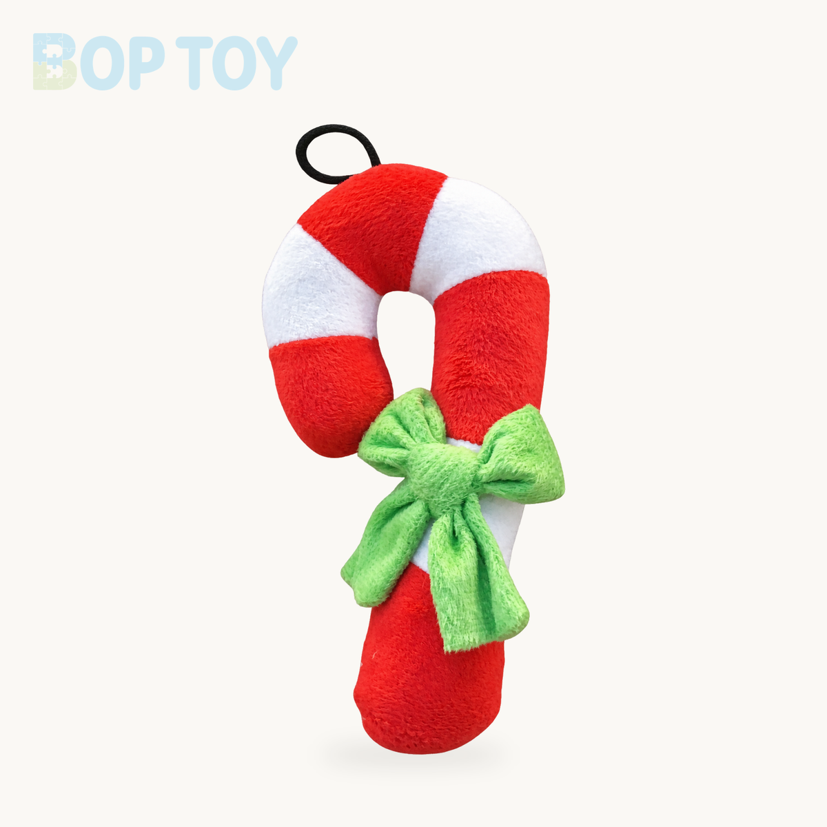 Plushie Candy Cane Hanging Decoration, 7" | 17 cm product selection on a cream background