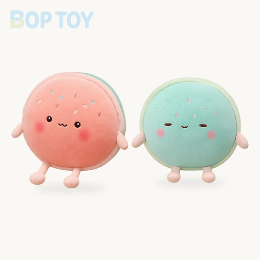 Macaron Plush Toy, Two Colors, 6-28" | 15-70 cm product selection on a cream background