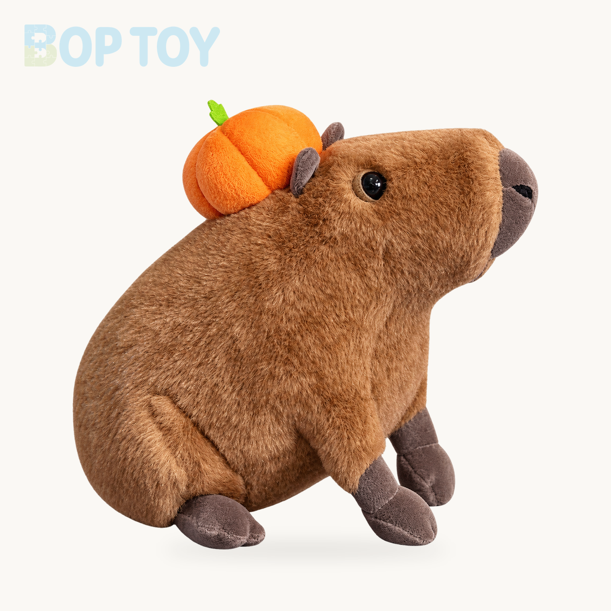 Biscuit the Derpy Capybara Plush product selection on a cream background