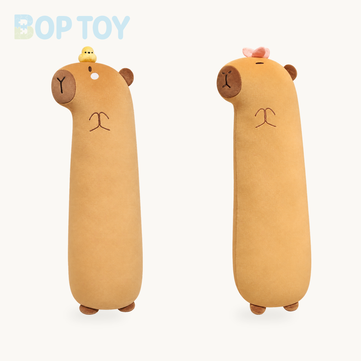 Long Snuggly Capybara Plushies product selection on a cream background