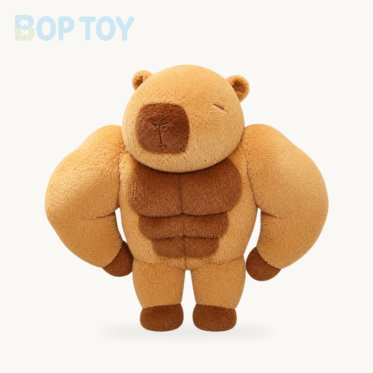Fluffy Muscular Capybara Plush product selection on a cream background