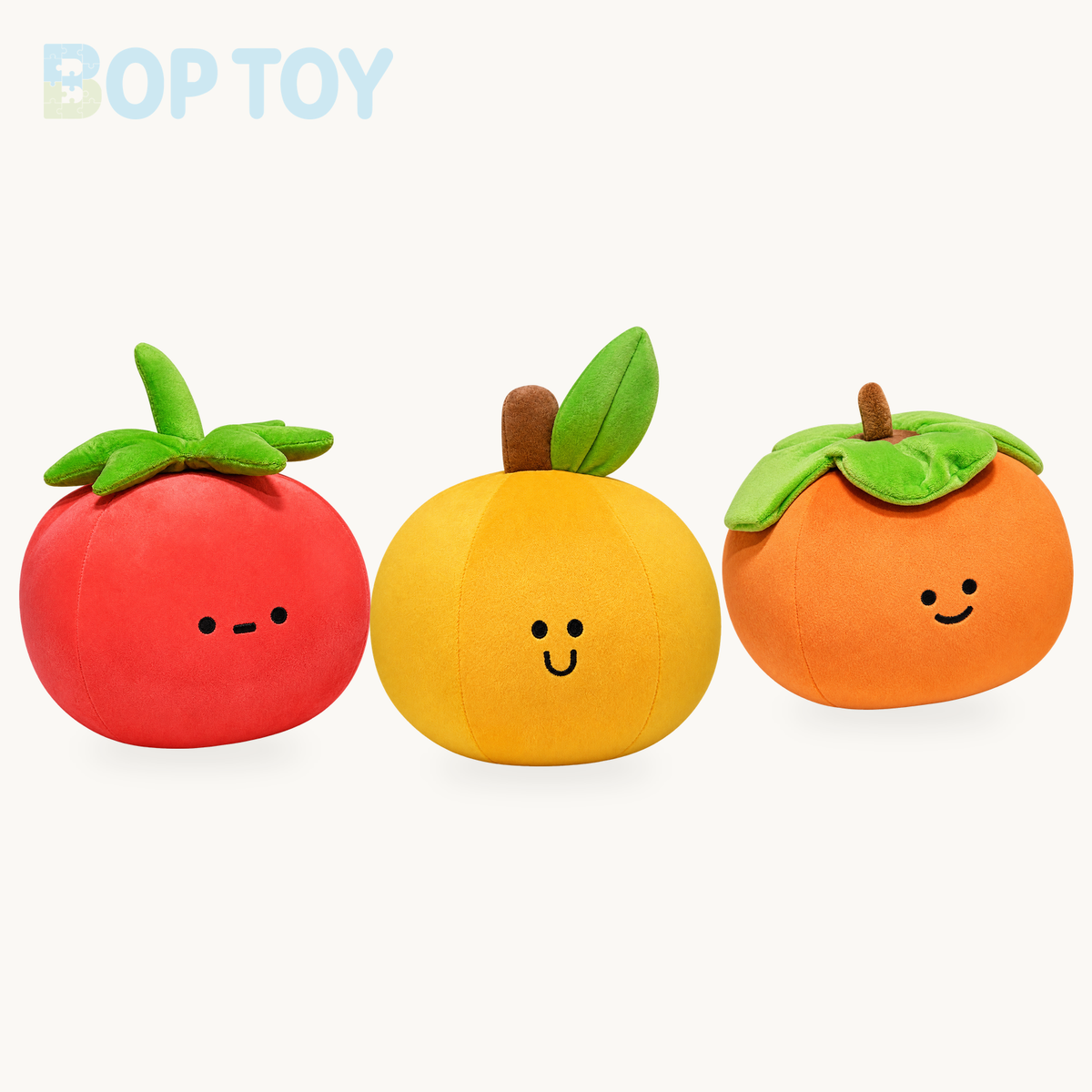 Fruit Plushies – A Minimalist and Cute Toy Food Collection product selection on a cream background