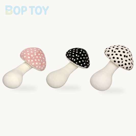 Jumbo Mushroom Plushie Body Pillow: Five Colors, 2.6-3.3' | 80-100 cm on a cream background