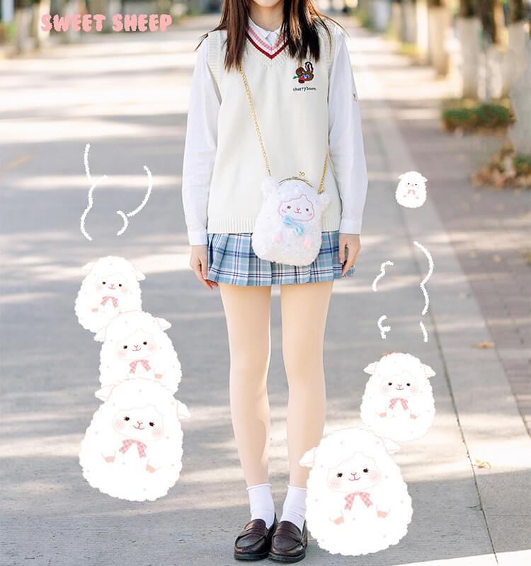 Little Lamb Clip Plush Bag Sweet Sugar Bean — image 3