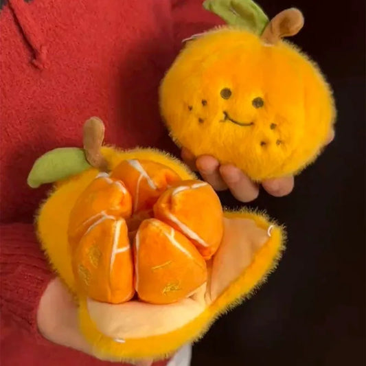 Peelable Orange Plushie Keychain, 4" | 11 cm — image 1