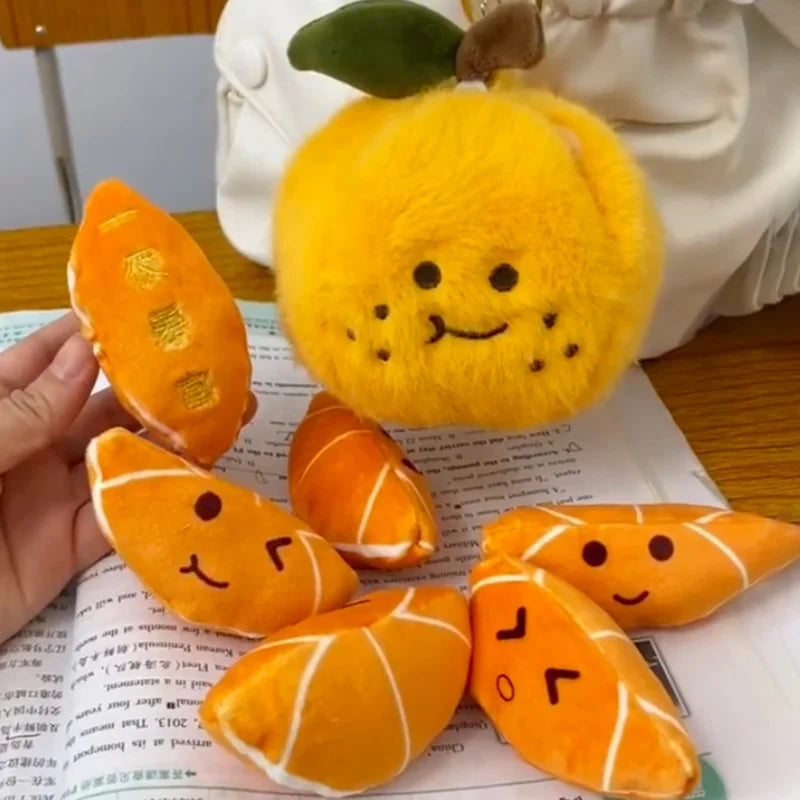 Peelable Orange Plushie Keychain, 4" | 11 cm — image 2
