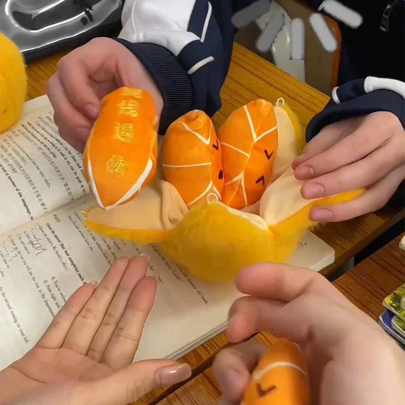 Peelable Orange Plushie Keychain, 4" | 11 cm — image 4