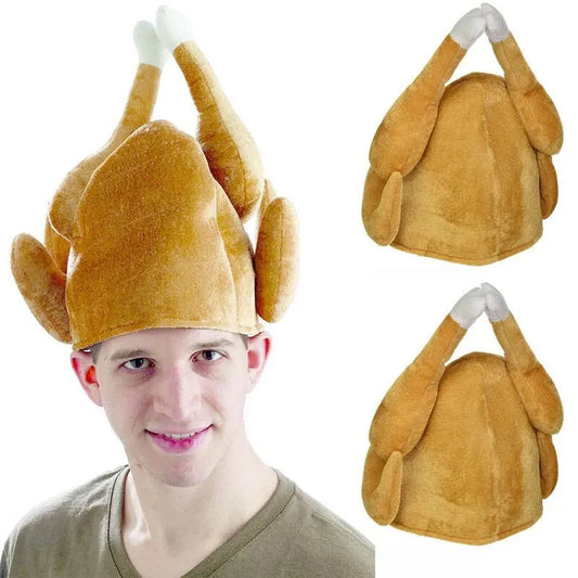 Plush Roasted Turkey Hat, 10" | 25 cm — image 1