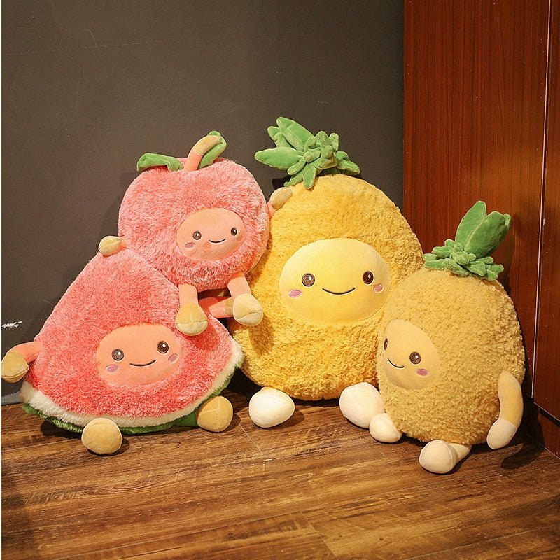 Plushie Fuzzy Cartoon Fruit, Three Fruits, 12-24" | 30-60 cm — image 1