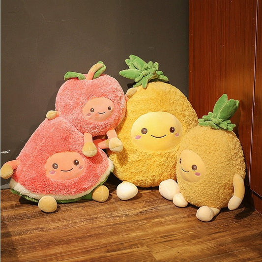 Plushie Fuzzy Cartoon Fruit, Three Fruits, 12-24" | 30-60 cm — image 1