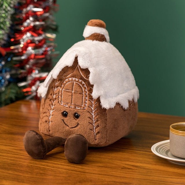 Plushie Gingerbread House Holiday Decor, 9" | 22 cm — image 1