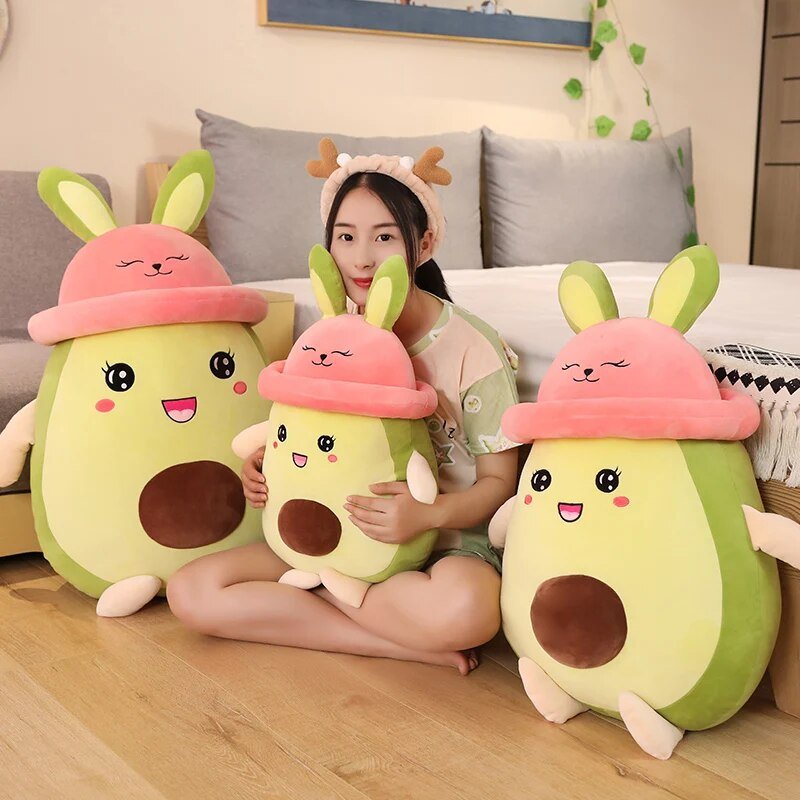 Plushie Jumbo Rabbit Avocado with Pink Hat, 31" | 80 cm — image 1