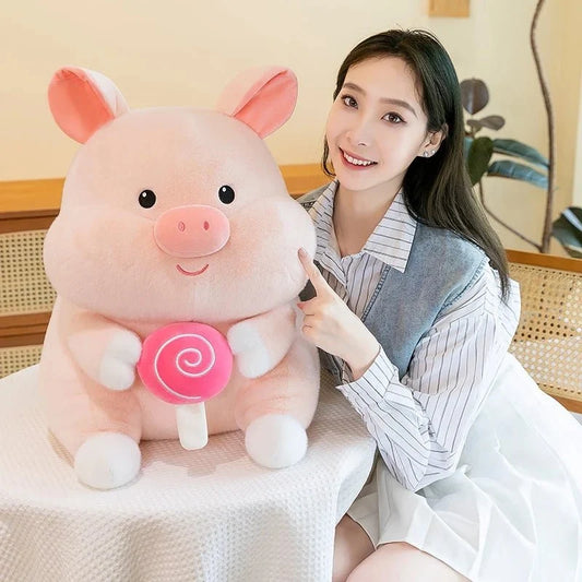 Plushie Lollipop-Holding Pig Plushie, 8-20" | 21-50 cm — image 1