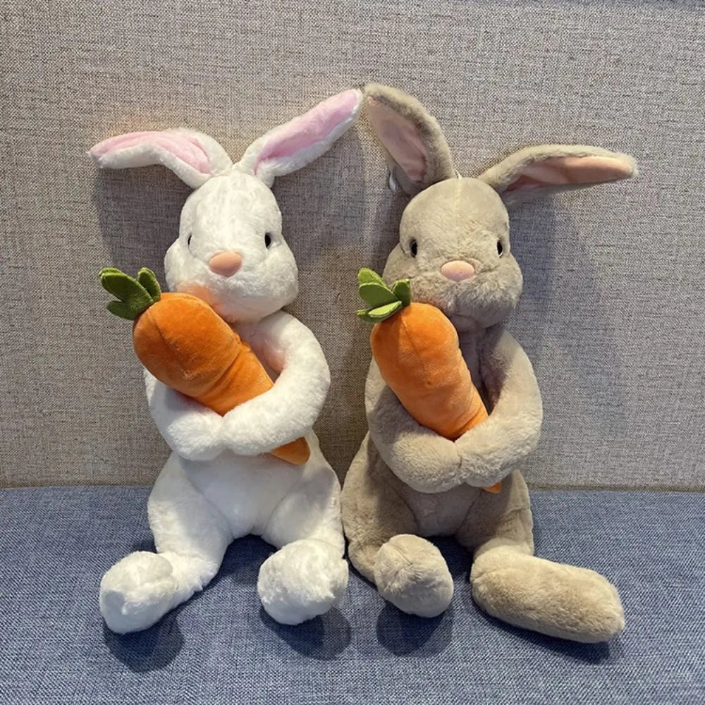 Plushie Rabbit Holding a Carrot, Two Colors, 8" | 20 cm — image 1