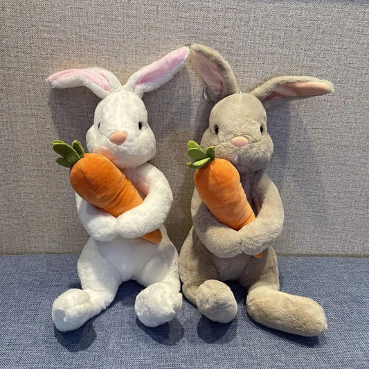 Plushie Rabbit Holding a Carrot, Two Colors, 8" | 20 cm — image 1