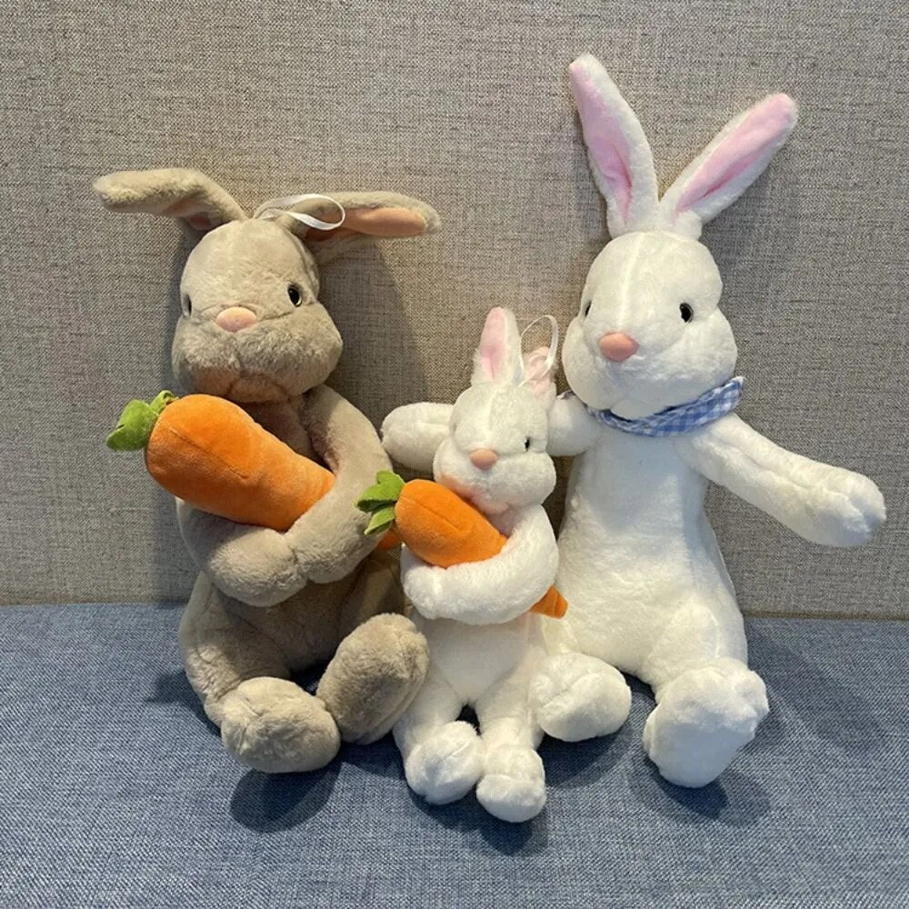 Plushie Rabbit Holding a Carrot, Two Colors, 8" | 20 cm — image 5